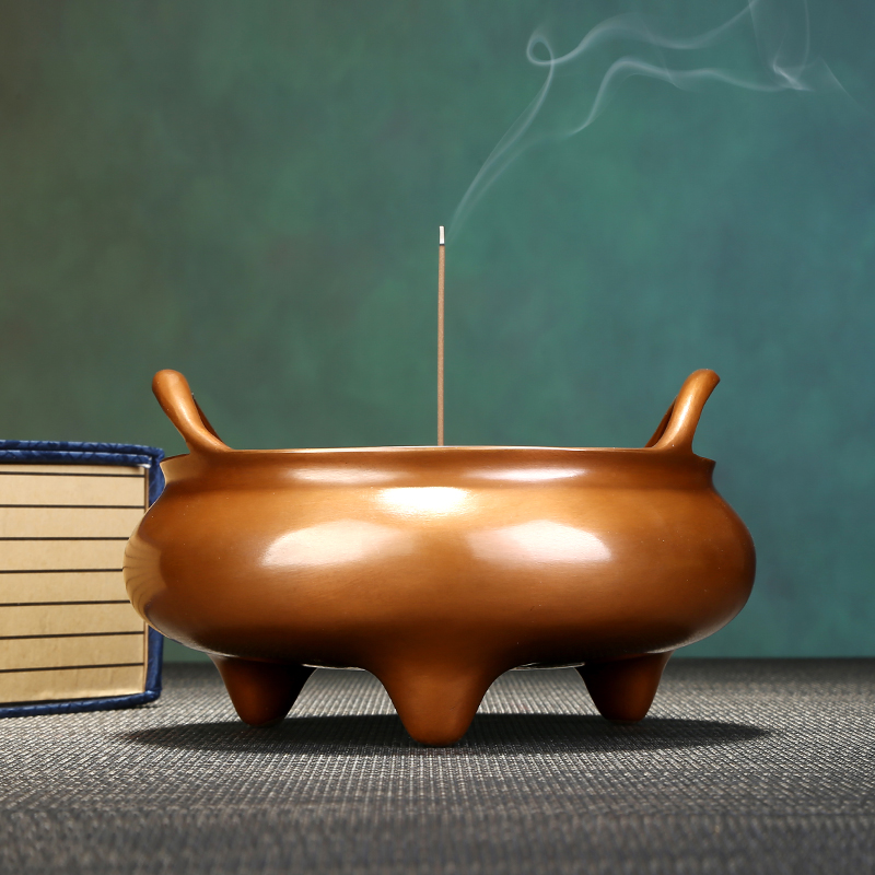 紫铜乔耳炉香炉古设计家用室内熏香炉线香盘香檀香香薰炉