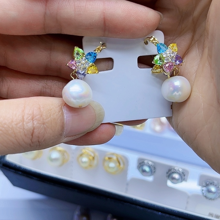 淡水珍珠胸饰银S925镶嵌