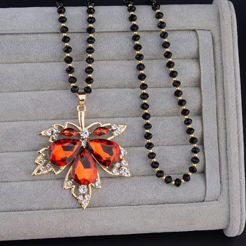 铜合金 精品时尚百搭枫叶毛衣链A87