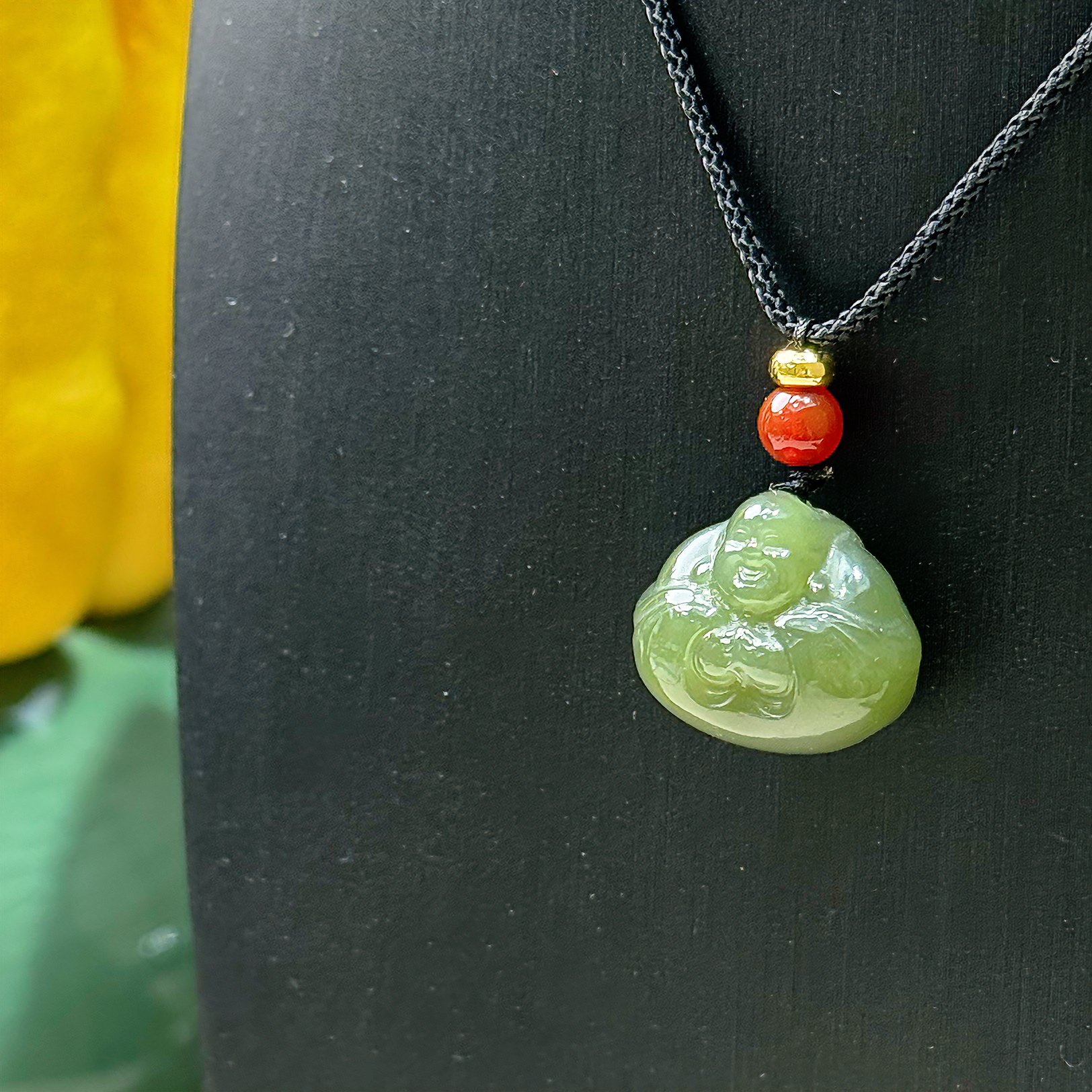 和田玉青黄口抱抱佛吊坠18mm珠宝玉石细腻温柔时尚百搭