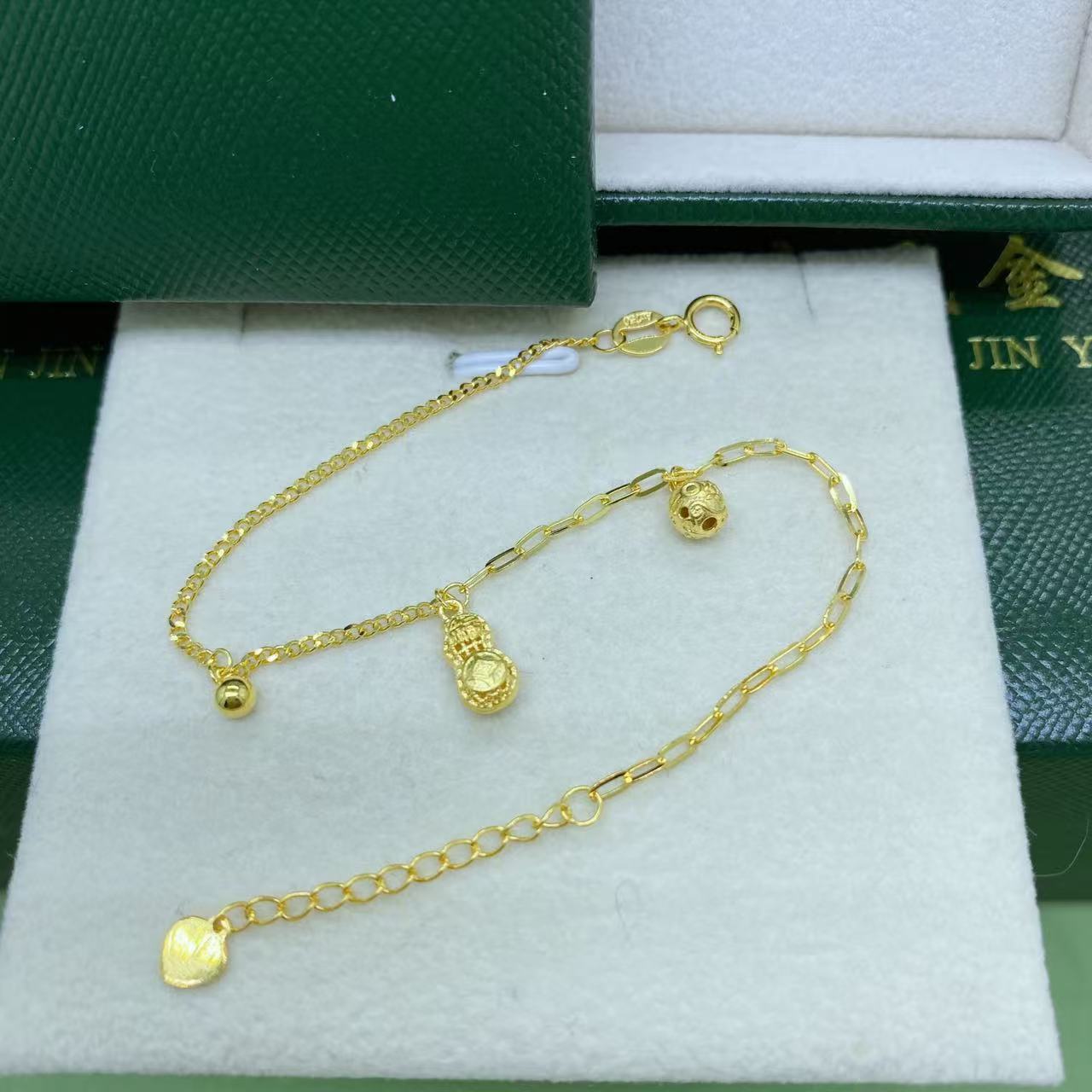 #0355黄18K金Au750精品长生果手链