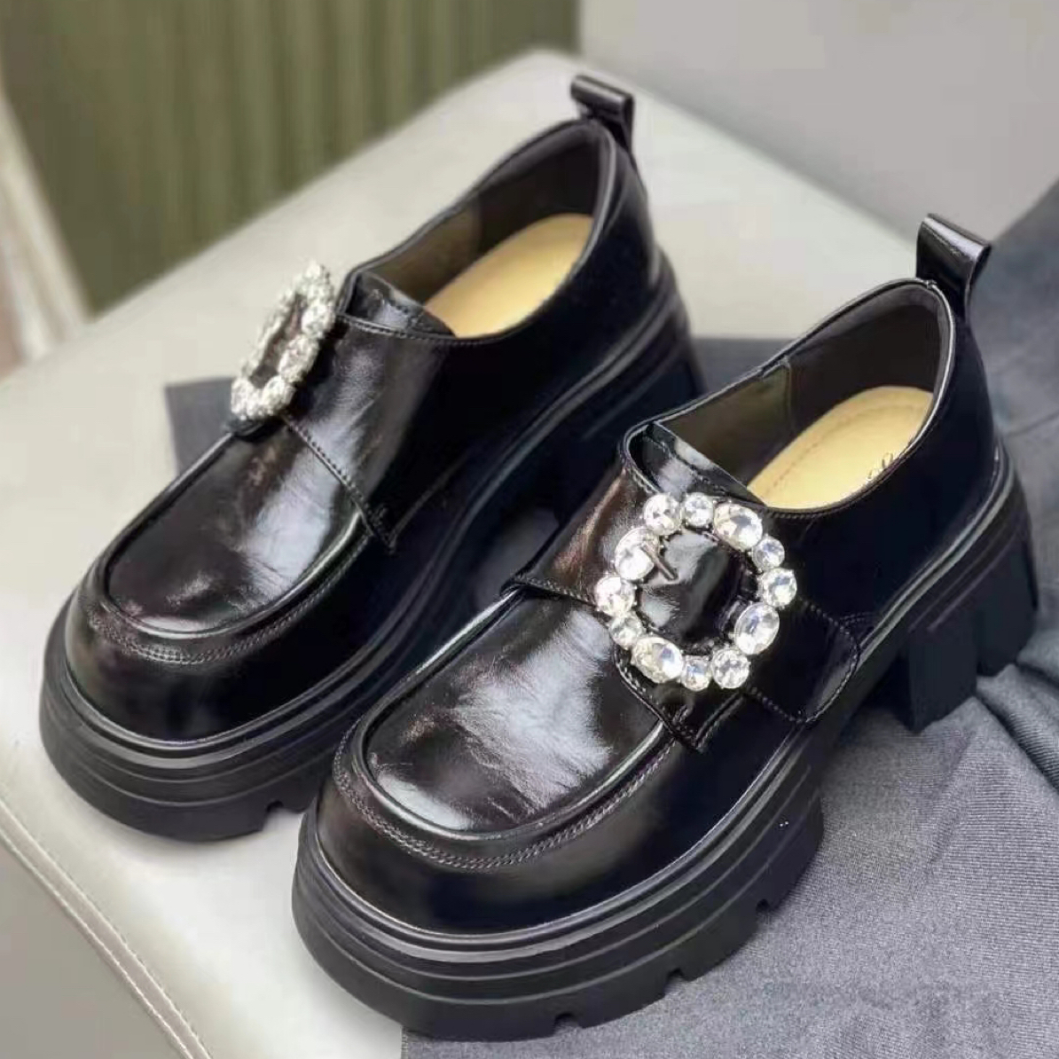 新品欧货厚底松糕鞋乐福鞋1106-522