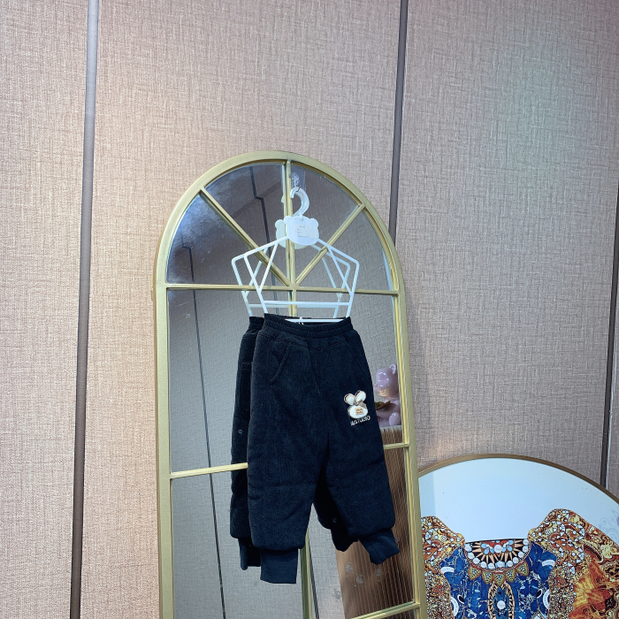 AF209    宝宝黑色夹棉休闲裤子