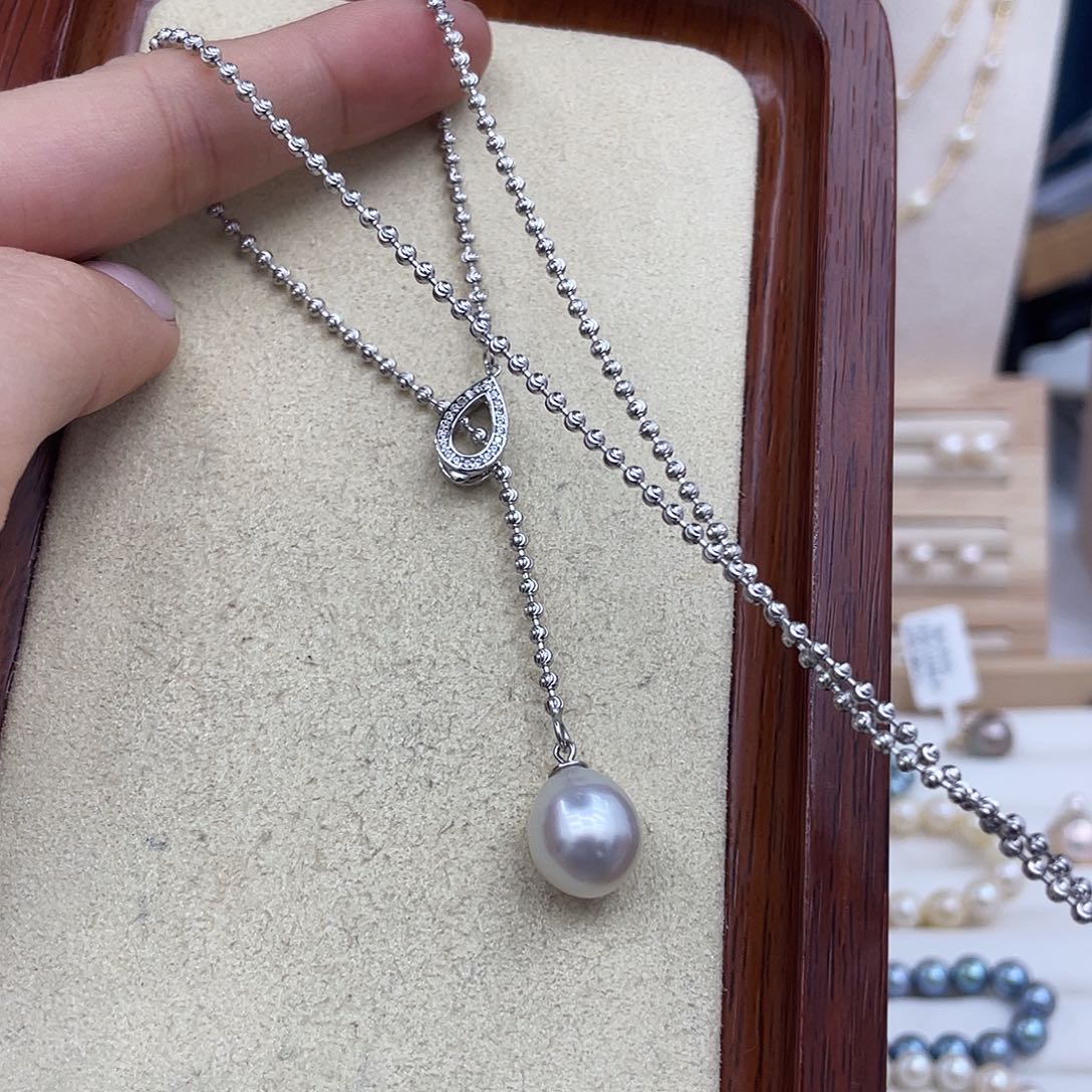 海水珍珠银S925镶嵌颈饰