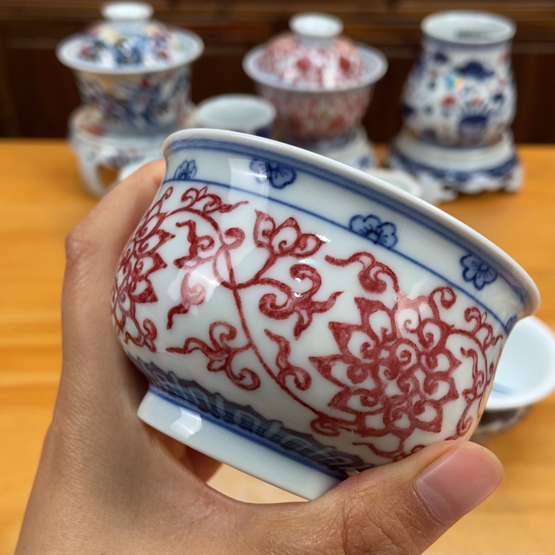 手绘现代茶具非古董