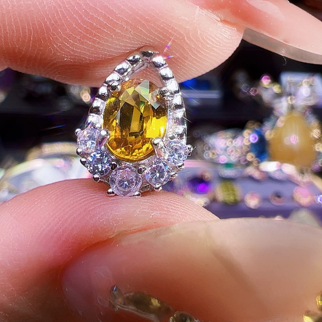 蓝宝石蓝宝石银S925镶嵌