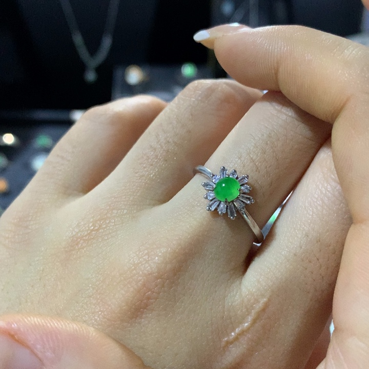 翡翠银S925镶嵌戒指