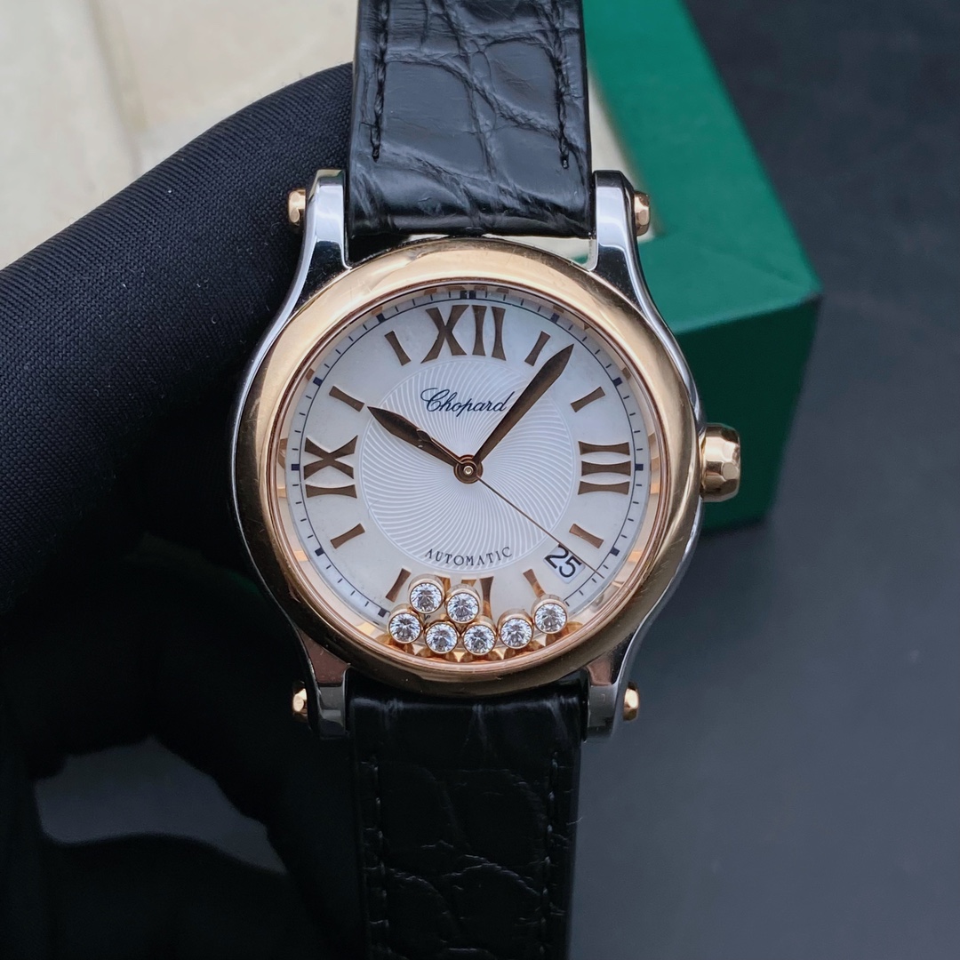 99新 Chopard/萧邦 快乐钻/机械女表/表径36