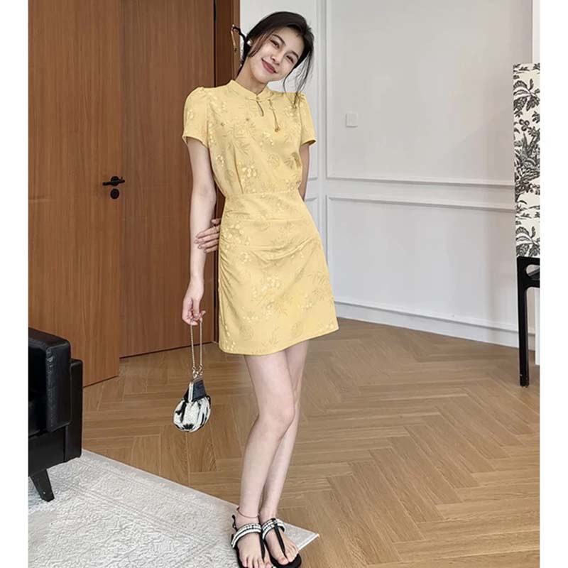 俏皮温婉大气显瘦新中式改良旗袍裙D2237