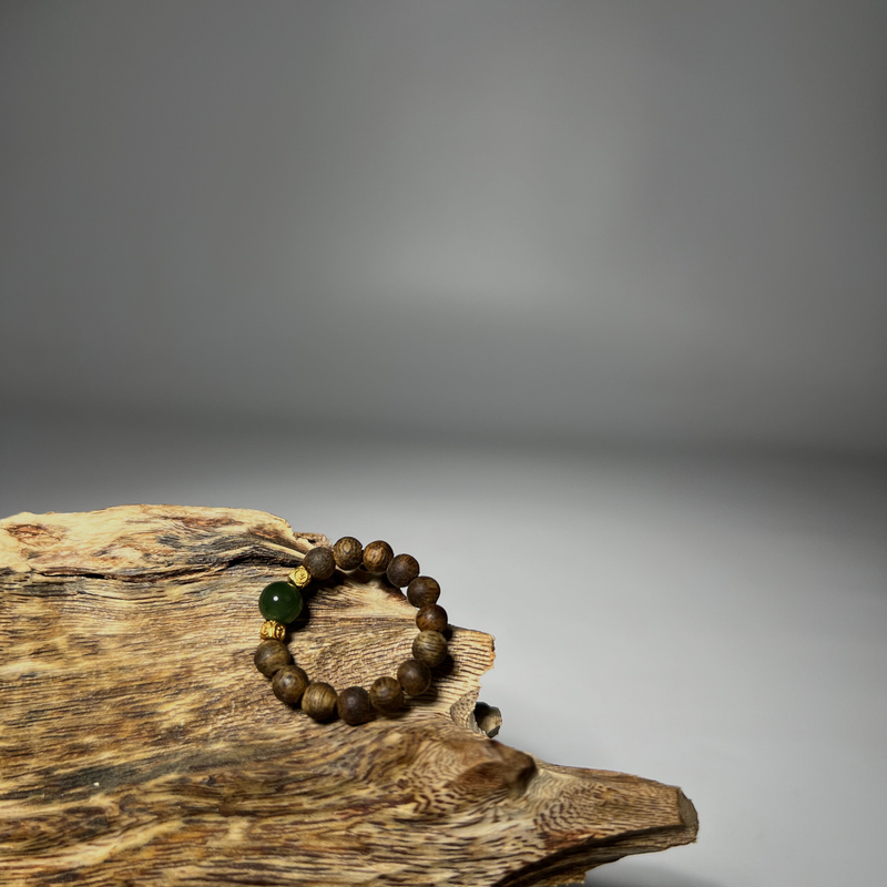 沉香【老香厂】Z1棋楠戒指套组 耳环+戒指（多样性发一）