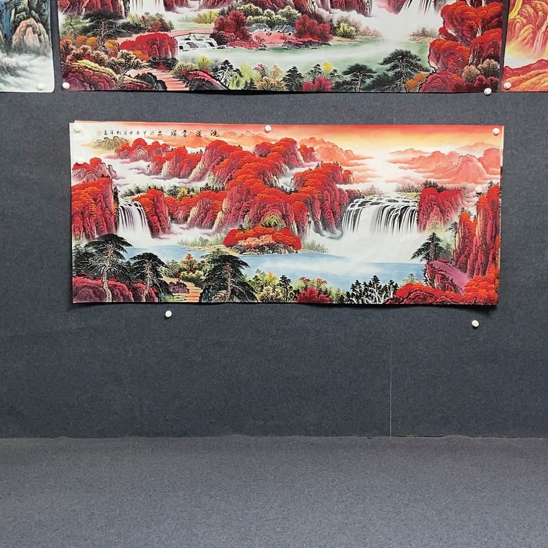 国画小八尺山水一副