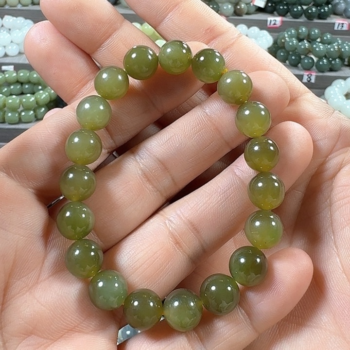 和田玉（碧玉）手链未镶嵌卡10