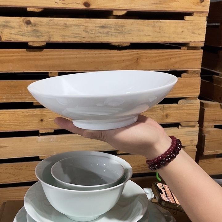 瓷片高白泥八英寸啵啵碗四个，包邮