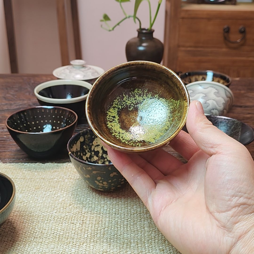 吉州窑原矿手工柴窑柴烧束口盏（瑕品福利）