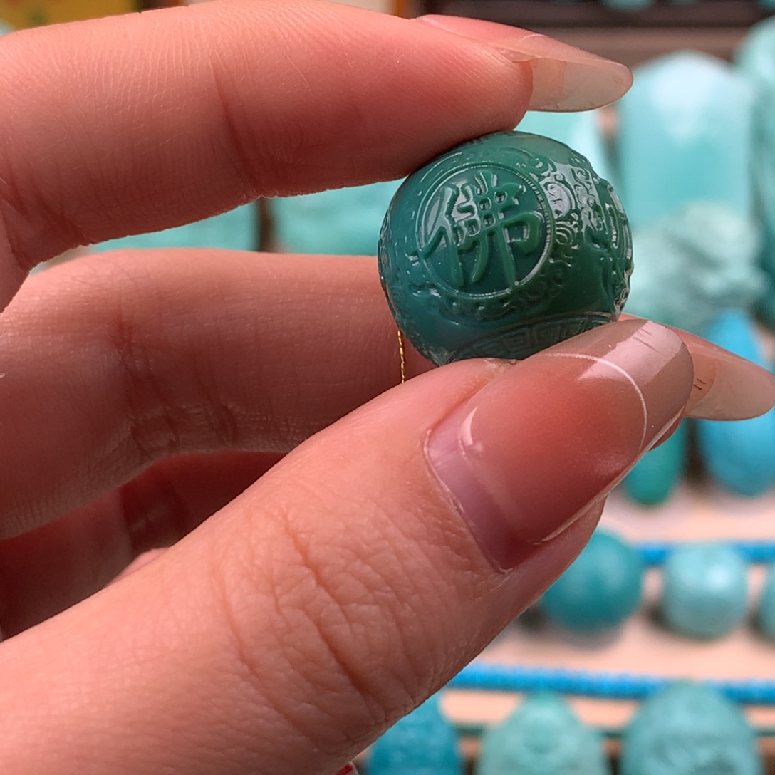 绿松石未镶嵌佛珠19