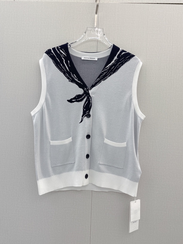 JR上衣｜『鑫鑫专属』海军领减龄百搭潮流休闲马甲160355