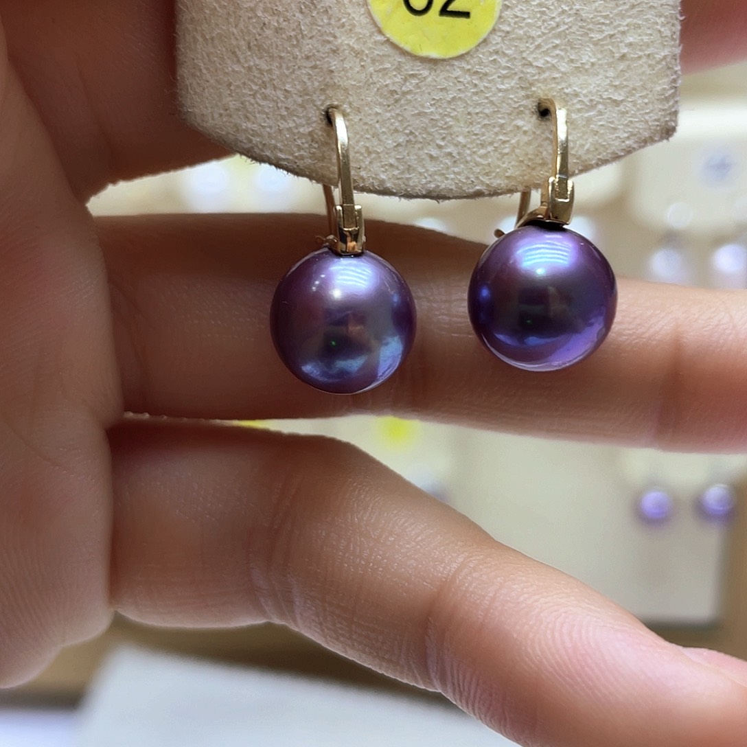 淡水珍珠耳饰银S925镶嵌