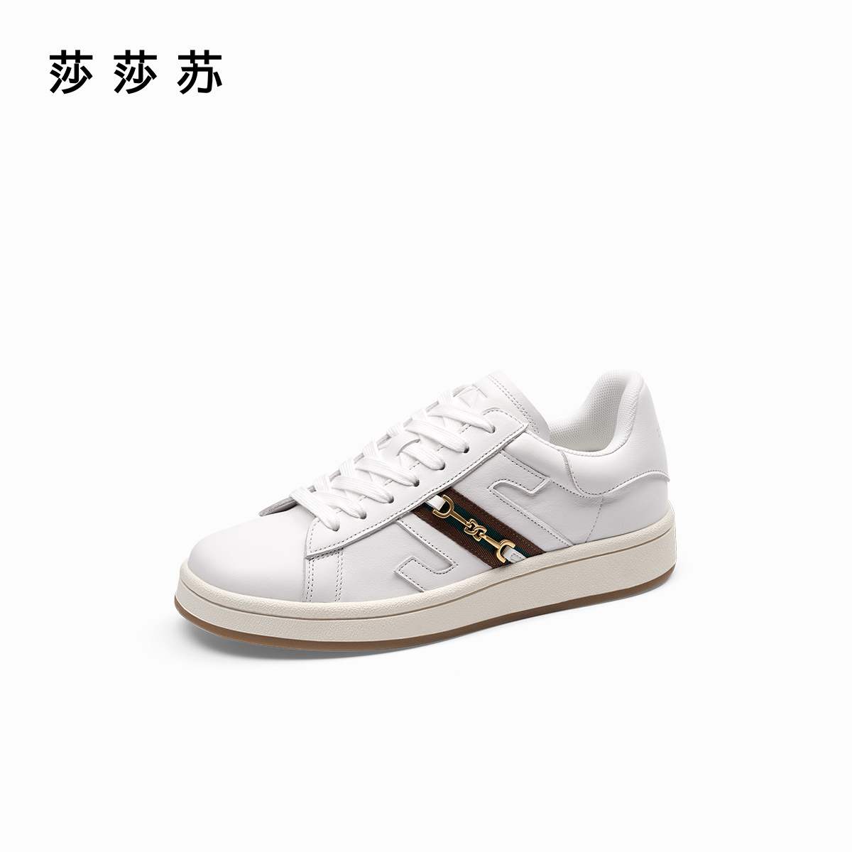 [常青藤]莎莎苏秋新款厚底增高低帮板鞋时尚百搭小白鞋ZA54575-30