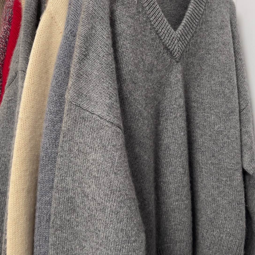 加厚 V领 落肩 羊绒衫 LQ