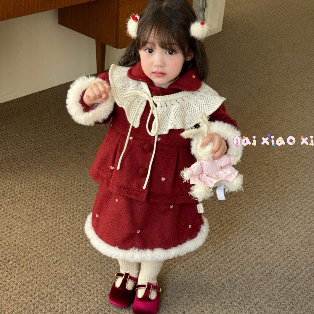 57026-奶小西洋气半身裙套装