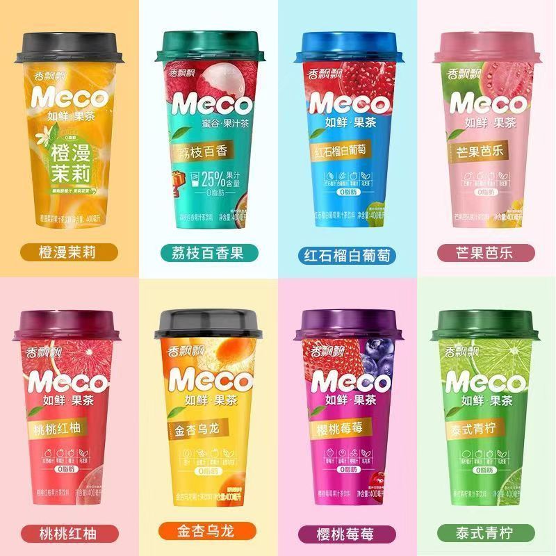 香飘飘Meco果汁茶400ML/杯蜜谷果汁茶即饮茶速饮茶青柠蜜谷果汁茶