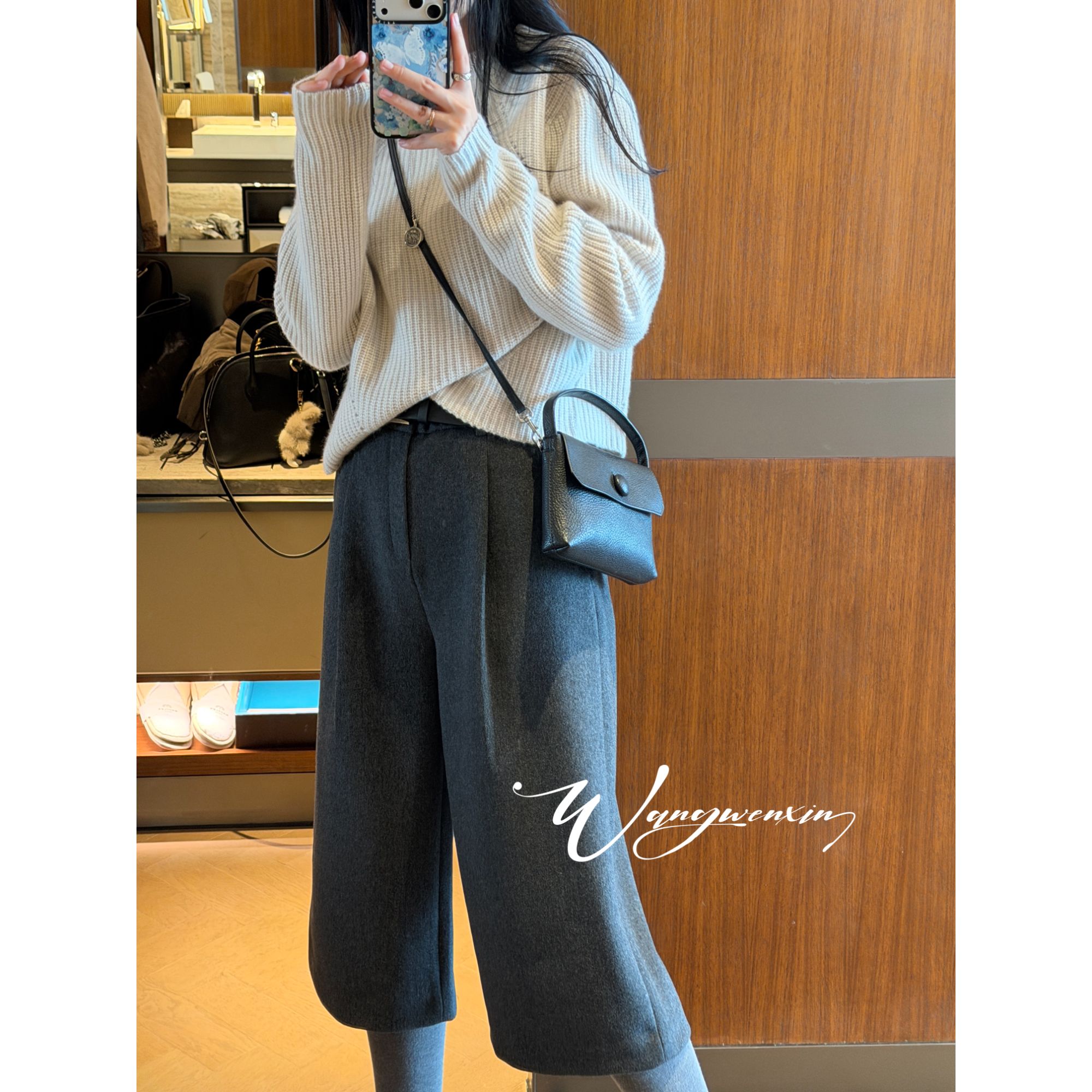 【王雯馨】"心动女人"回头率！！！拉满！！巨气质羊毛8分裤