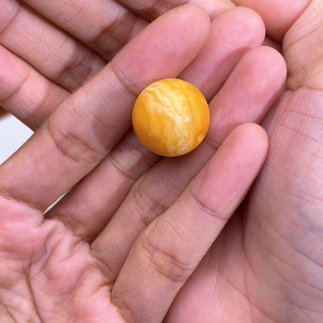 捭***阖未镶嵌琥珀手链17.3圆珠