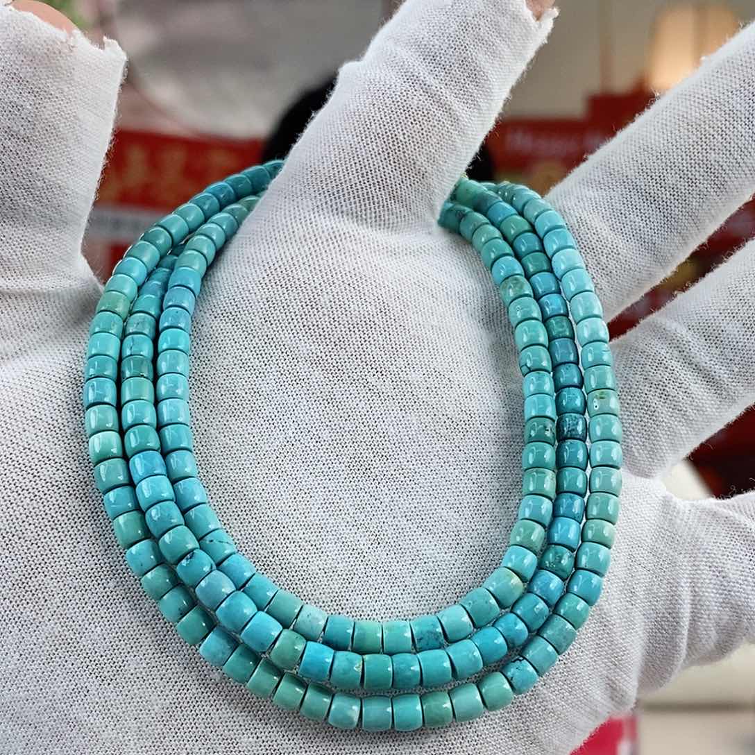 绿松石珠宝奇石未镶嵌4mm