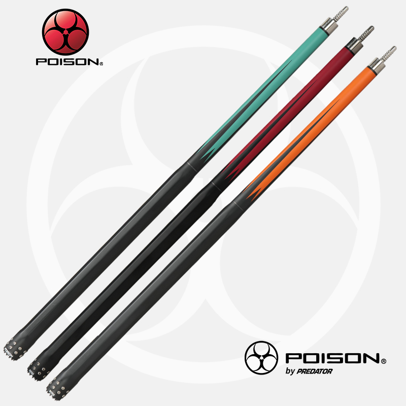 POISON毒药高能系列台球杆搭配黑科技前肢1/2分体中式黑八桌球杆