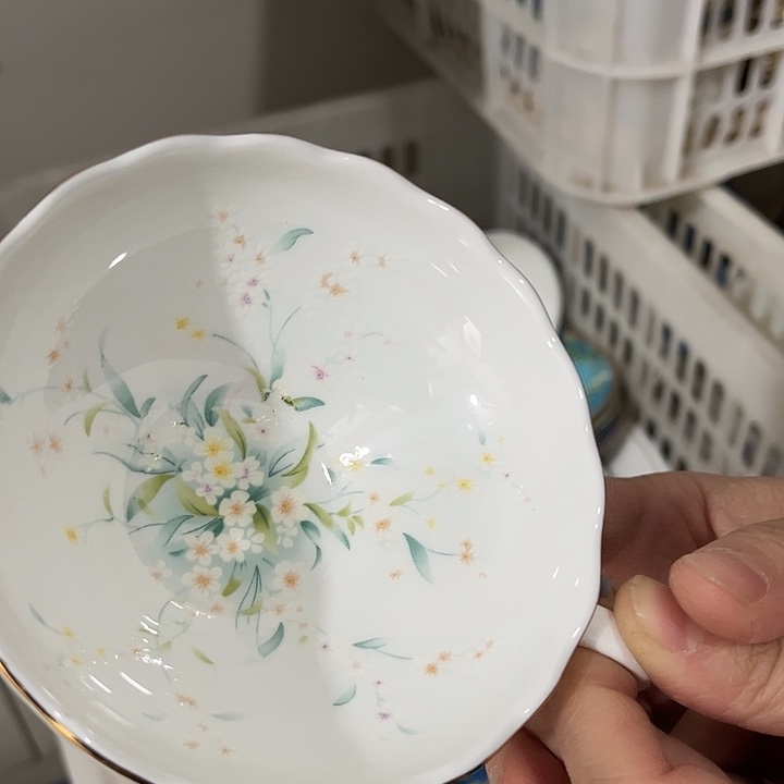 瓷片微瑕骨瓷咖啡杯一个春雨