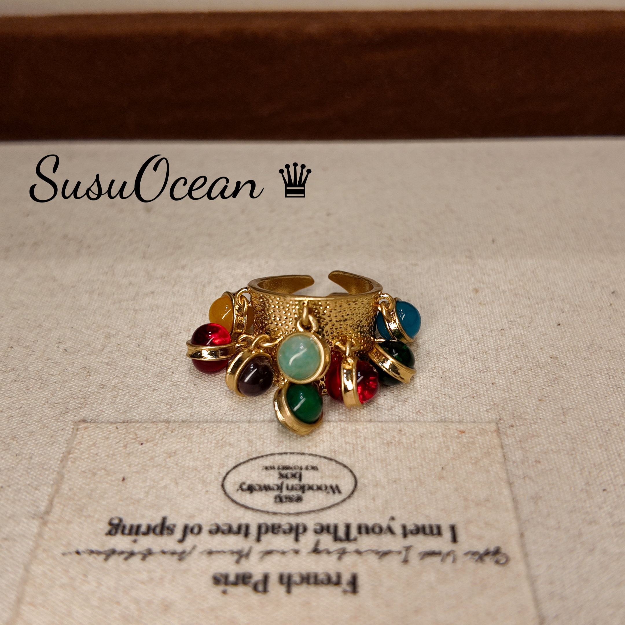 铜合金仿水晶戒指 【B613】