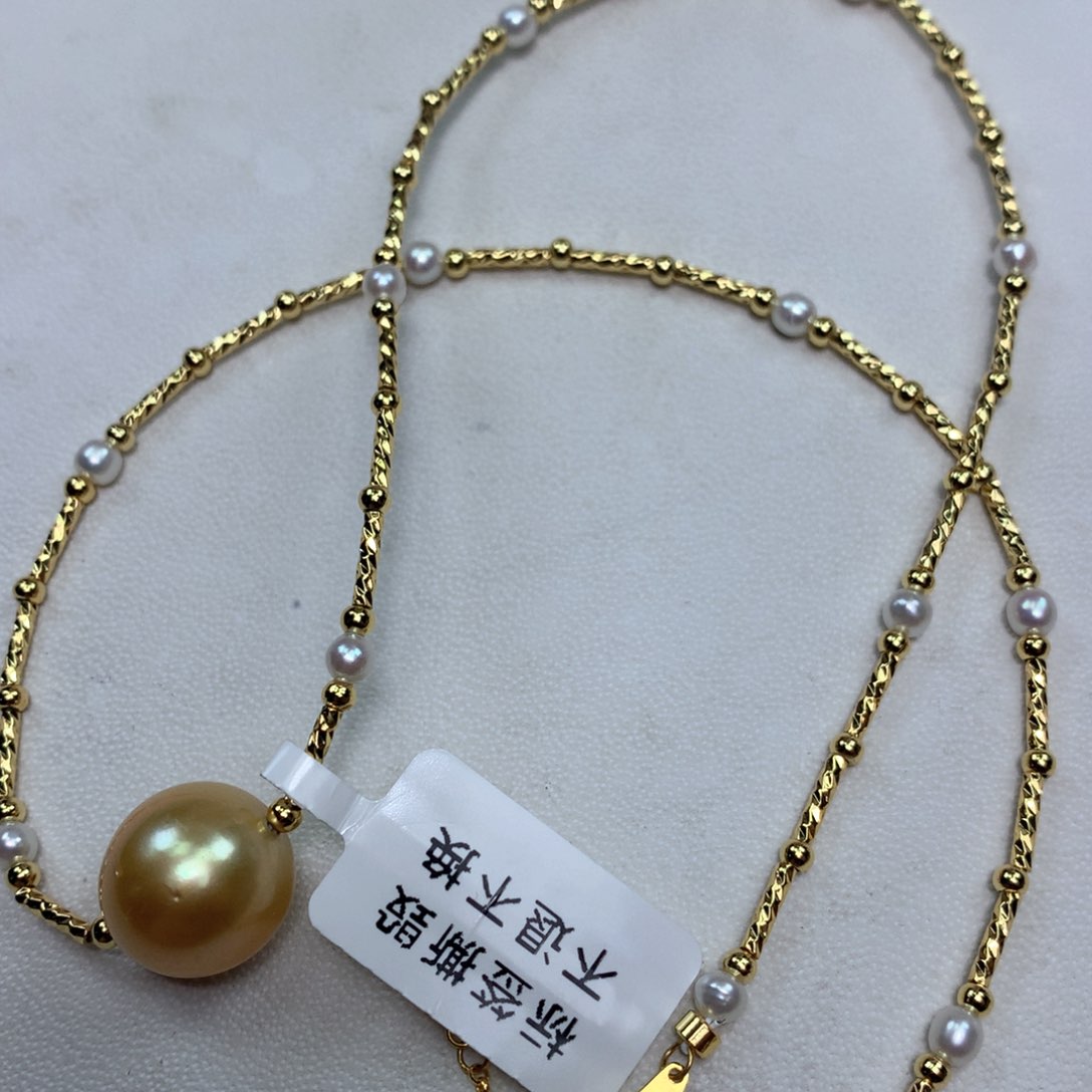 海水珍珠银S925镶嵌颈饰