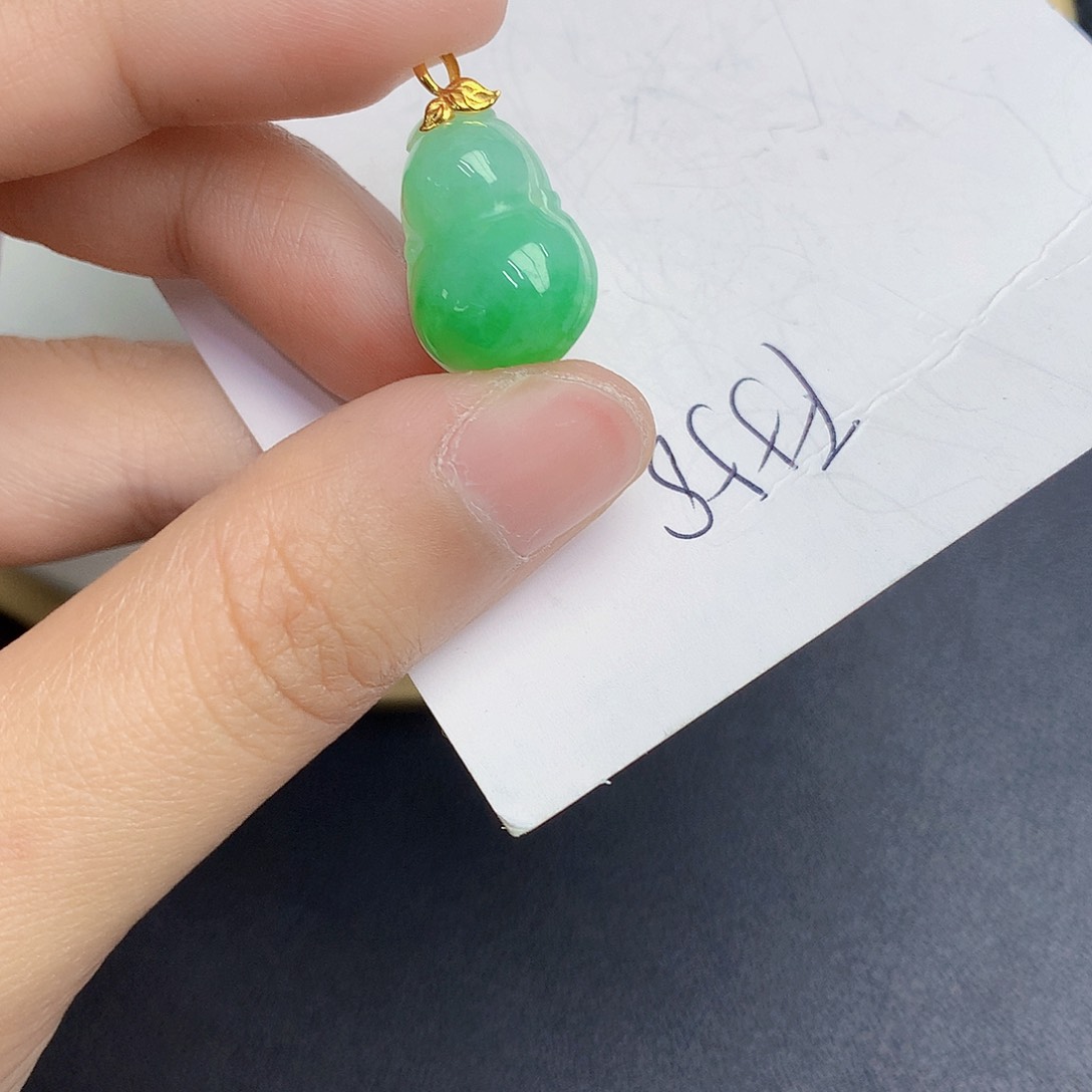 翡翠颈饰18K金镶嵌35790