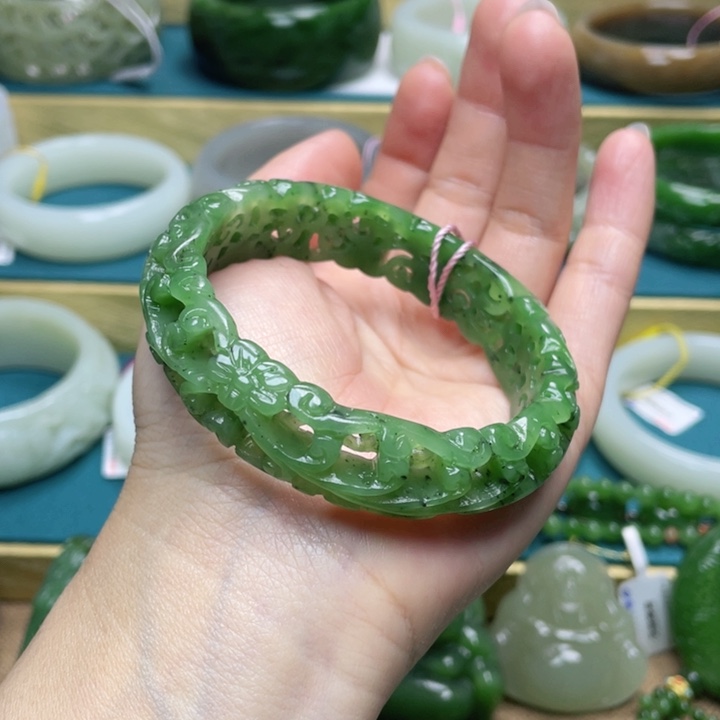 和田玉手镯57+圈口 编号43未镶嵌