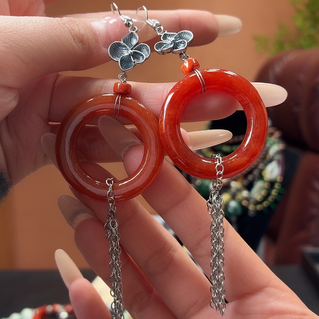 翡翠未镶嵌耳饰耳饰