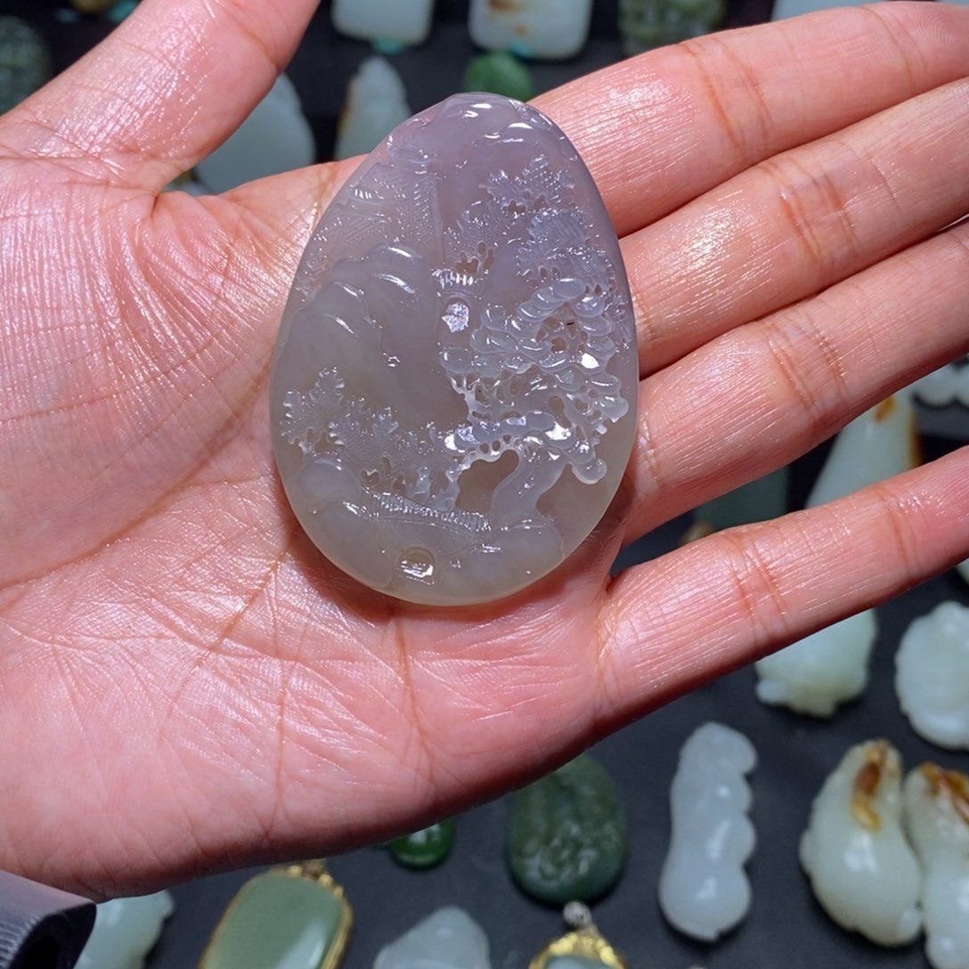 和田玉冰紫未镶嵌