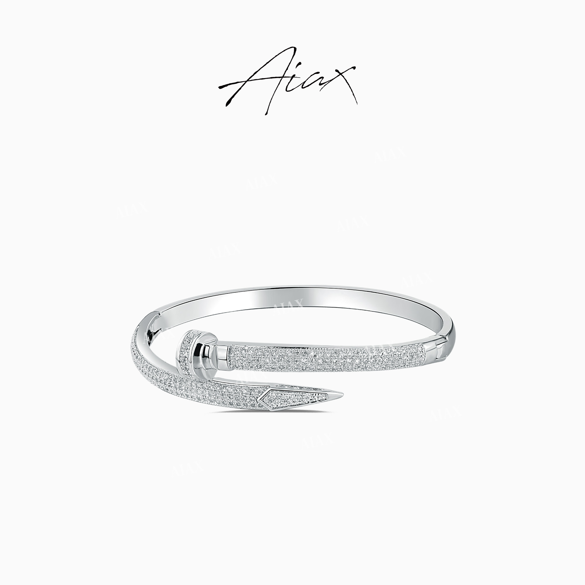 AIAX 镀K金 气质设计师小众百搭轻奢简约时尚钉子手镯TSS7171