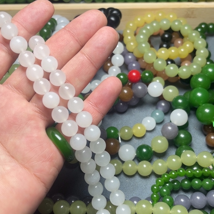 得***闲脂白项链10mmmmmm66颗