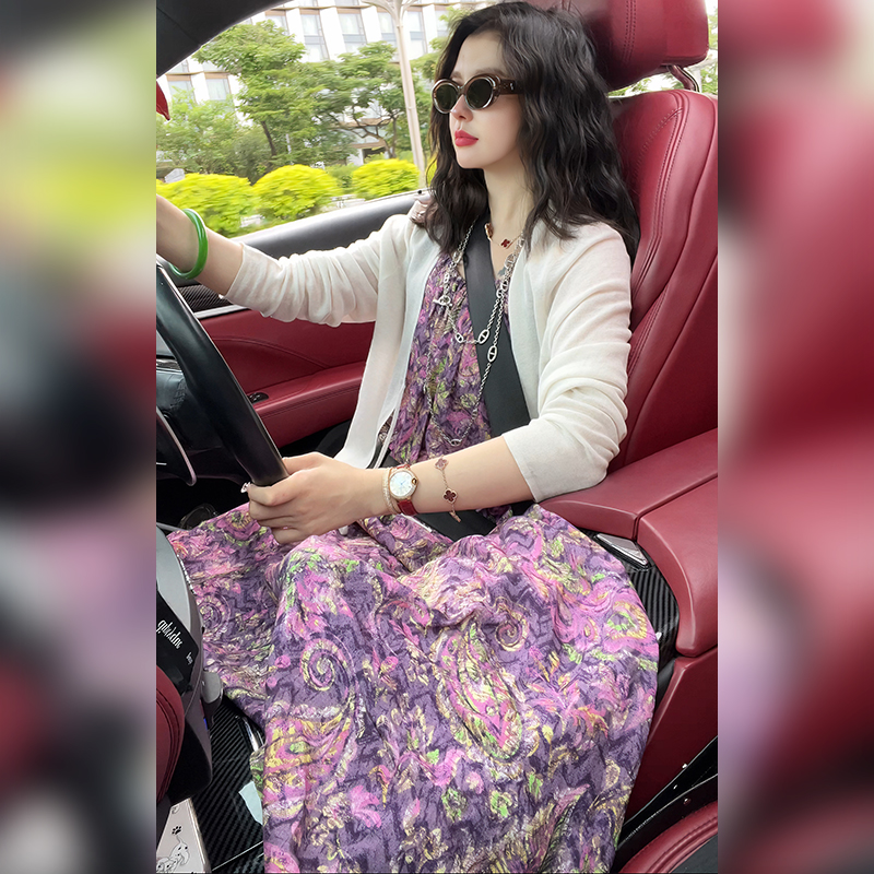 【Linda姐高端线】夏季气质慵懒风复古百搭吊带连衣裙AS5LYH2035