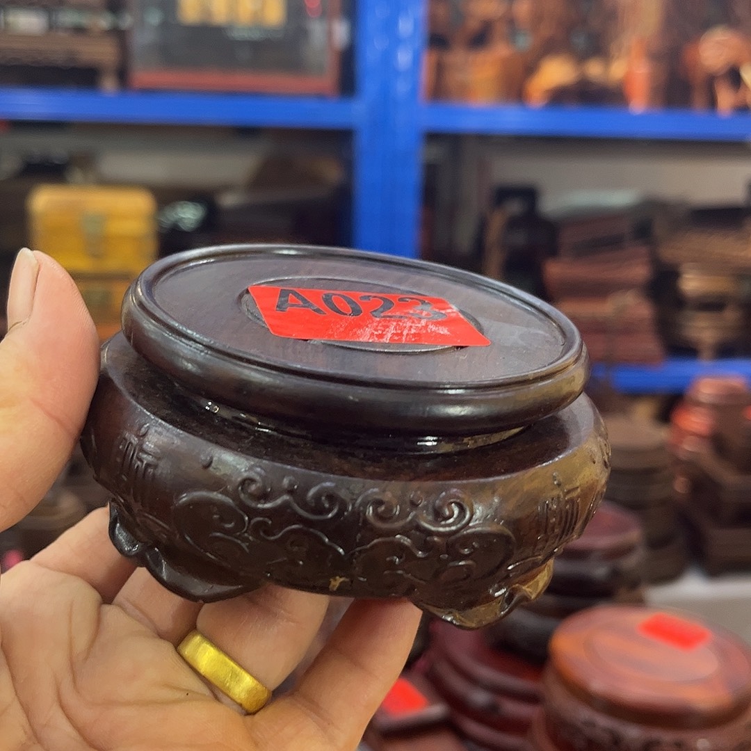 木A023 园形底座7.5 X4 公分高