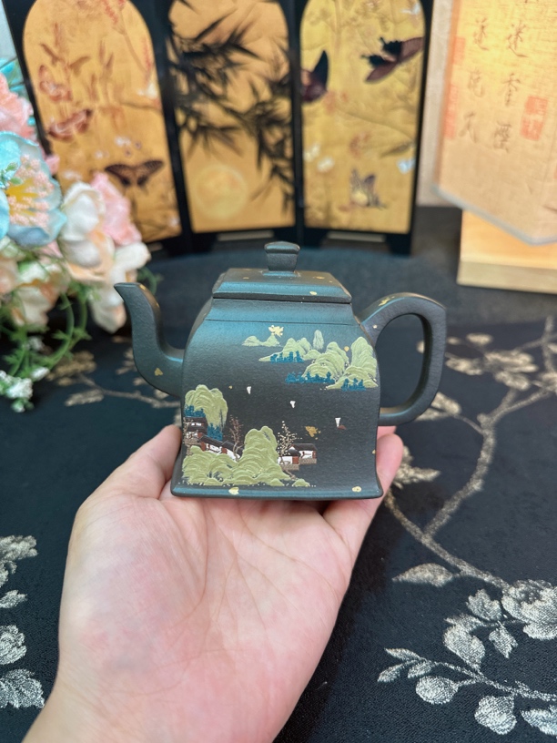 宜兴原矿紫砂壶四方金钟高端茶器手工制作