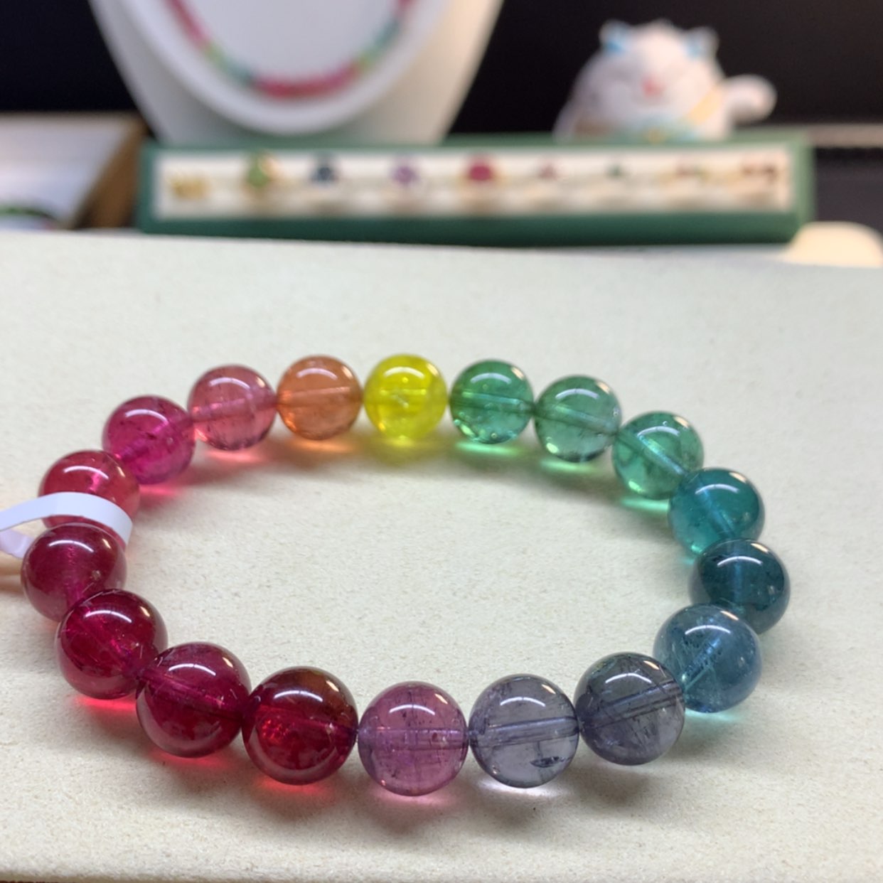 【闪购商品】碧玺手串未镶嵌艳丽荧光色标10.5mm