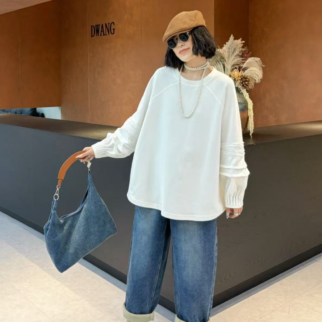  W阿薇-新年款 泡泡袖长袖T 59160