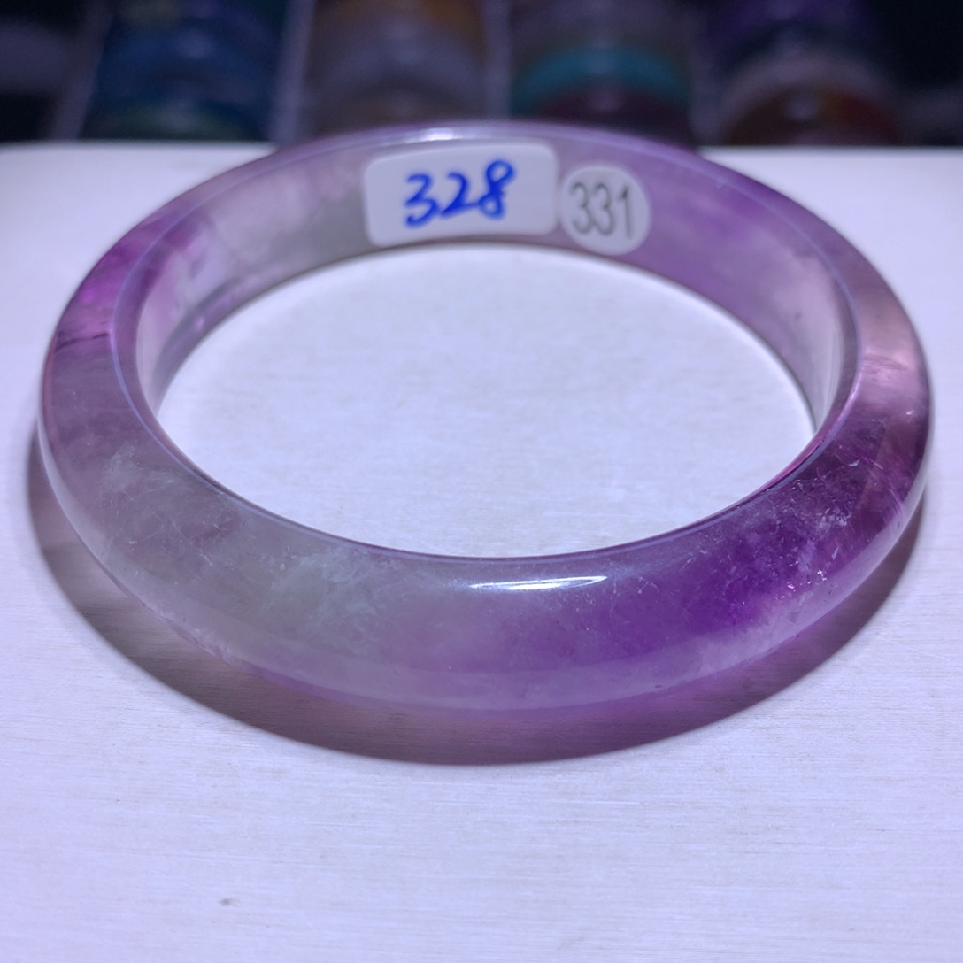 手镯银S925镶嵌水晶紫水59.2圈331