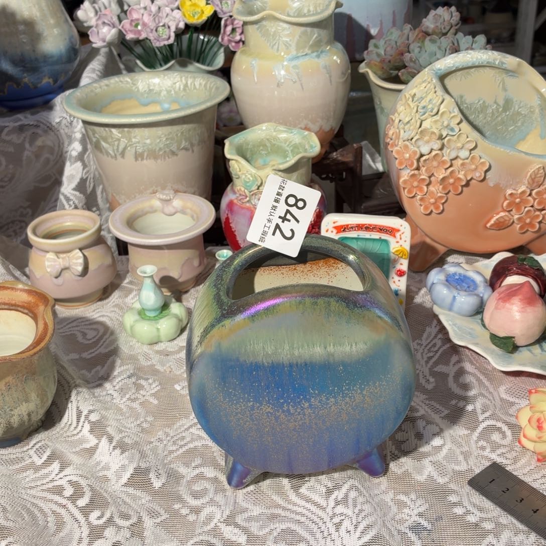 景德镇陶瓷花盆花盆炫彩