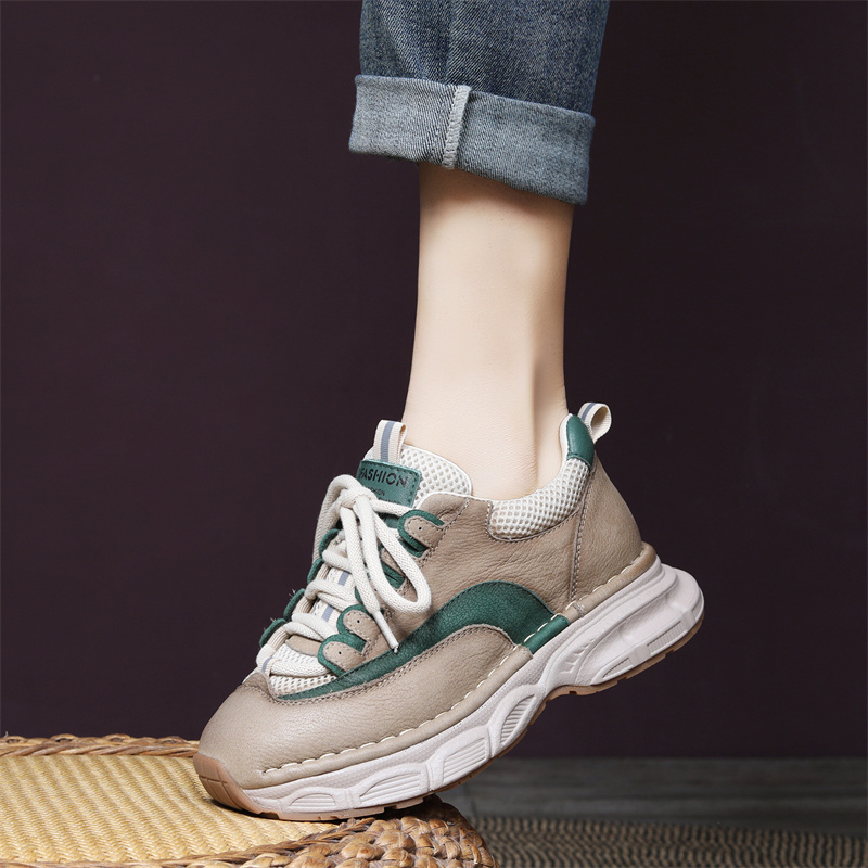 25001E休闲鞋休闲时尚休闲鞋单鞋厚底百搭小白鞋鞋子透气拼色