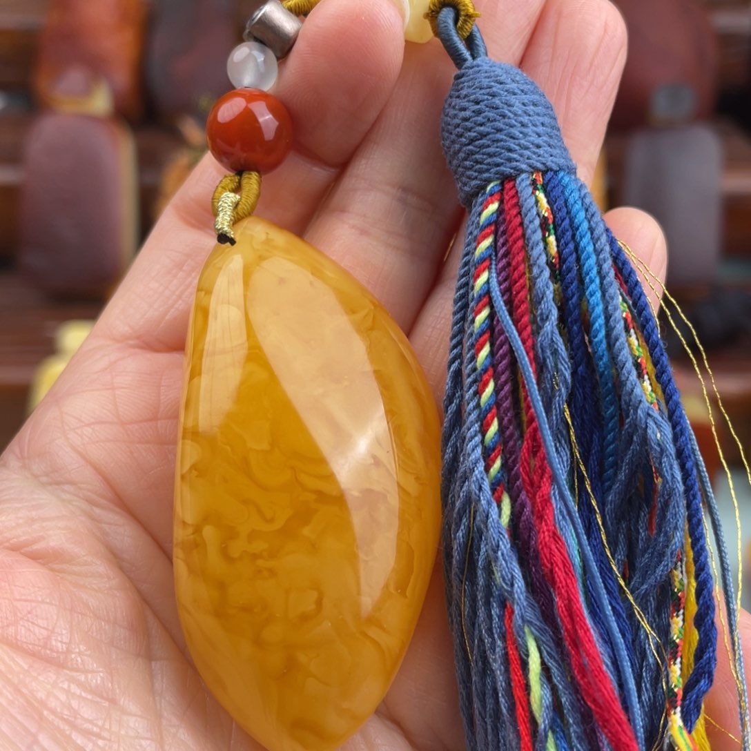 定制琥珀未镶嵌蜜蜡手把