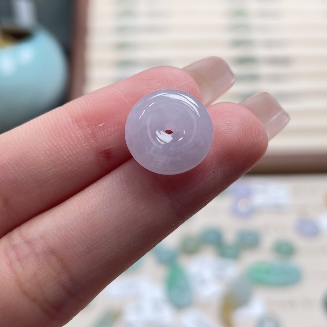 呆***呆翡翠未镶嵌吊坠(不含链)a15冰紫平安扣