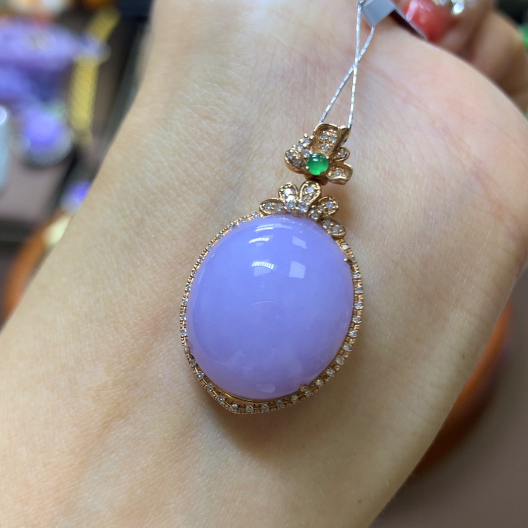 【闪购商品】翡翠颈饰18K金镶嵌翡翠