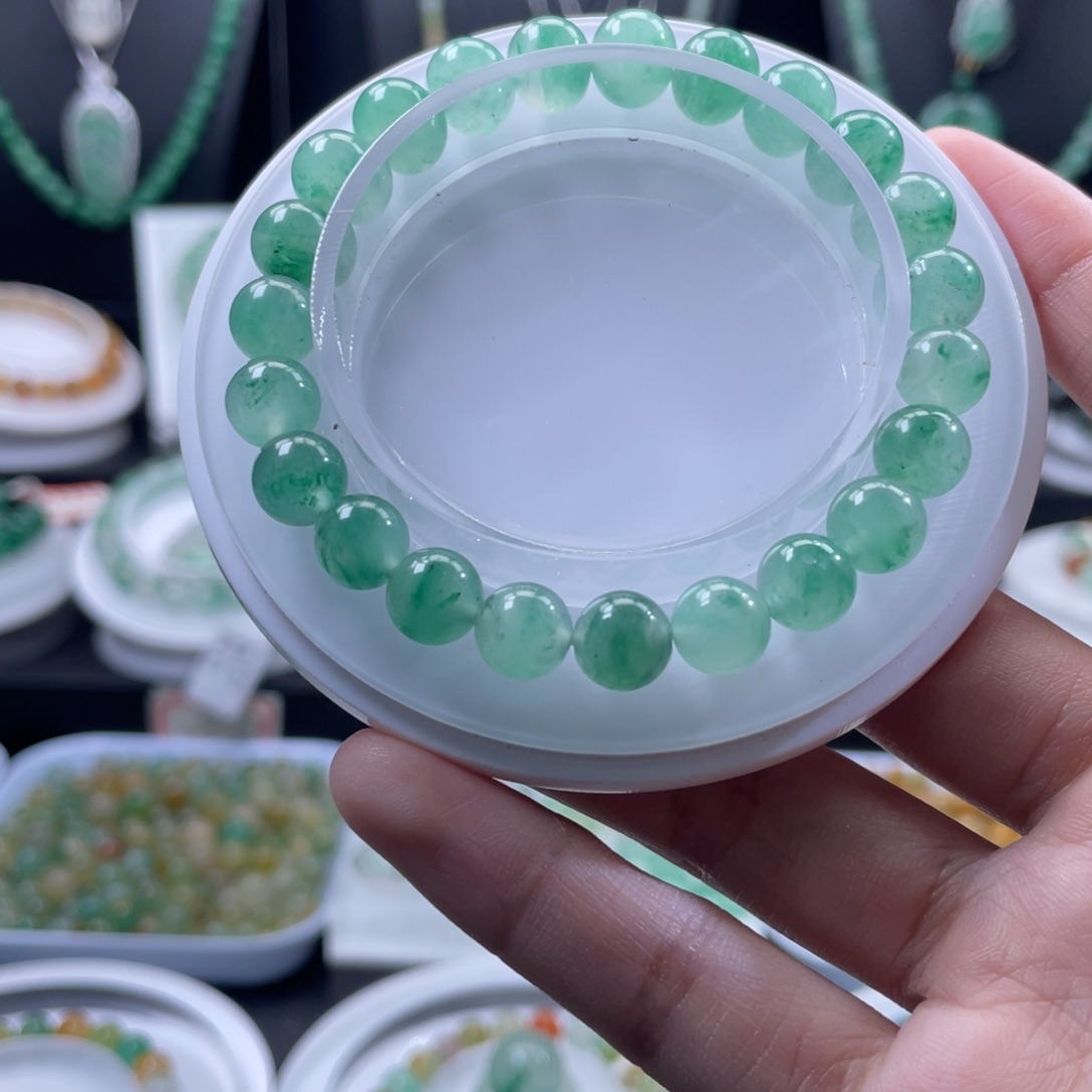 石英质玉（非洲翠）未镶嵌手串